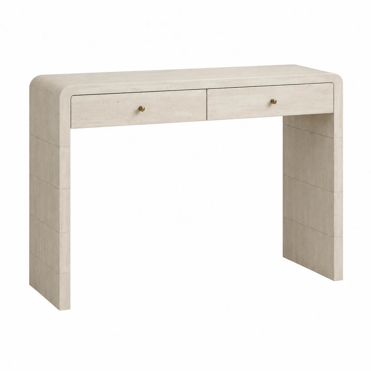 Konsolentisch MDF Beige mit Marmoroptik 120x40x75 cm