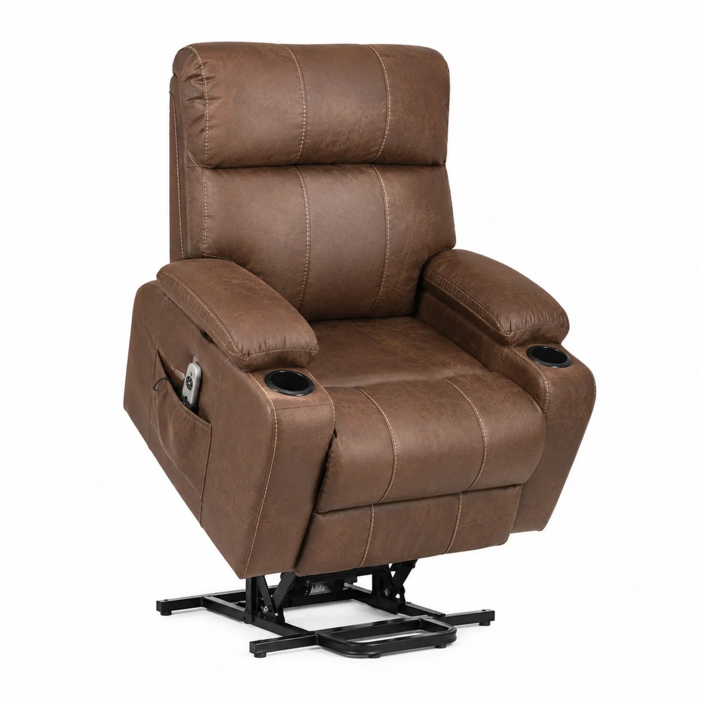 Elektrischer Massagesessel Kunstleder Braun 95x90x110 cm