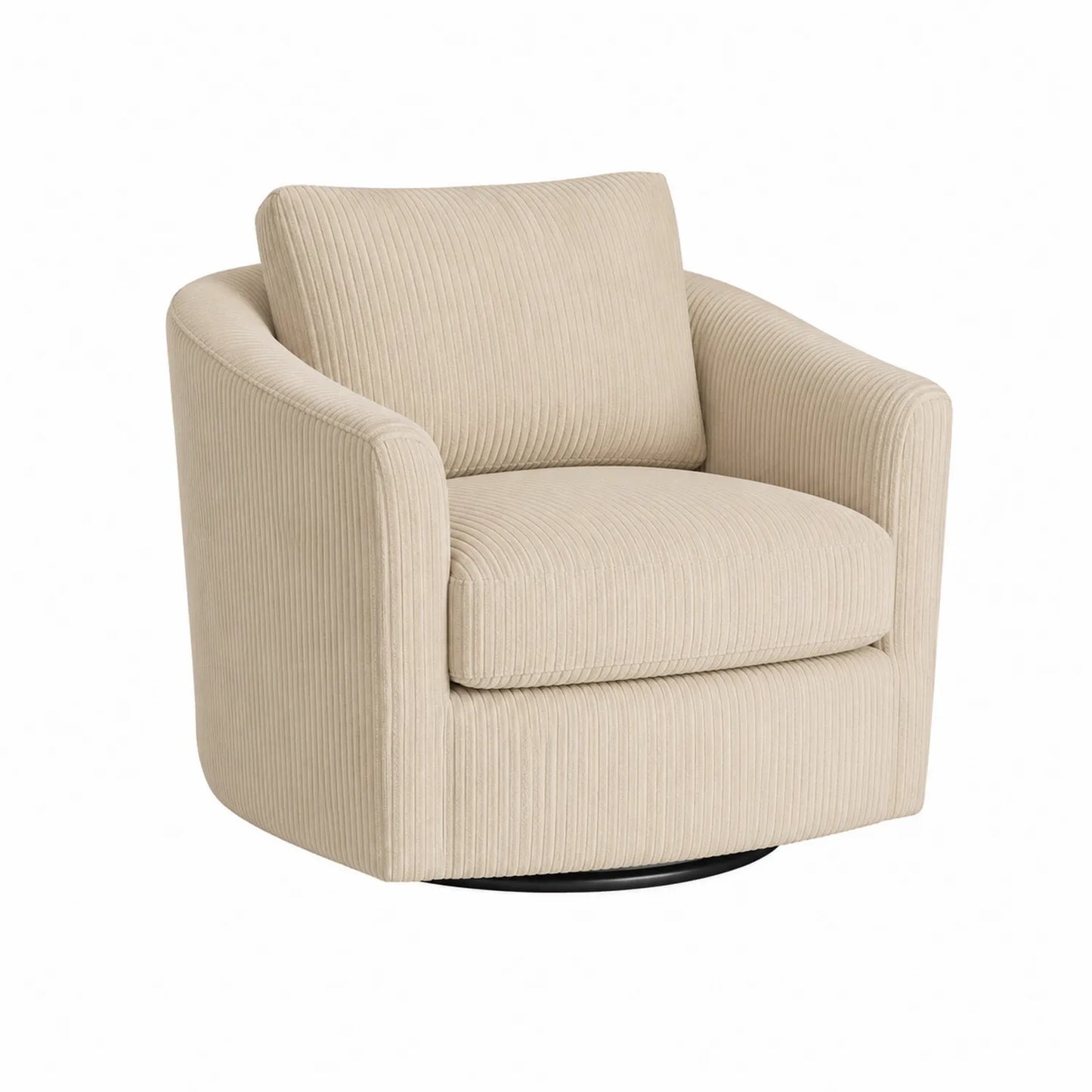 Drehbarer Sessel aus Cordgewebe Beige