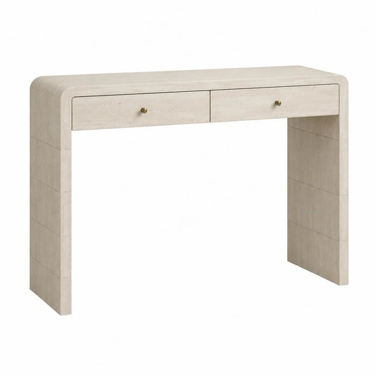 Konsolentisch MDF Beige mit Marmoroptik 120x40x75 cm